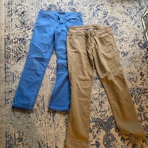 Jessica Simeon and Victoria secret stretch jeans size S, sky blue and khaki